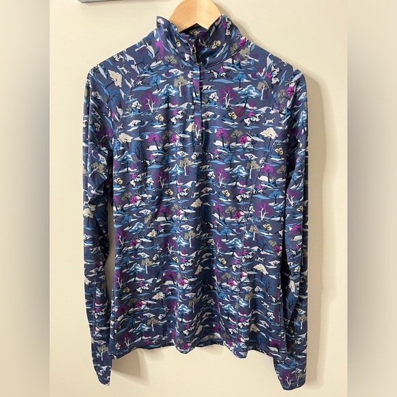 Ariat Tops - Ariat Tech 1/4 Zip Lowell Pullover Purple Blue Horse Print Athletic Top Size L